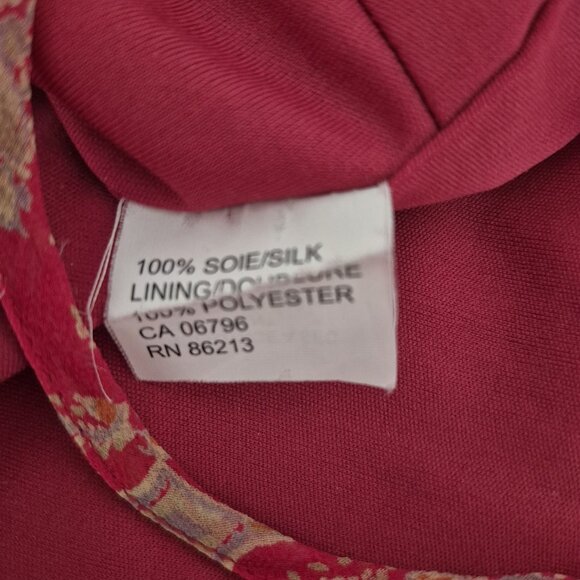 Tristan Iseut Silk Midi Dress boho chic Earth Tones VTG Size 8 Irregular hem - Picture 16 of 16